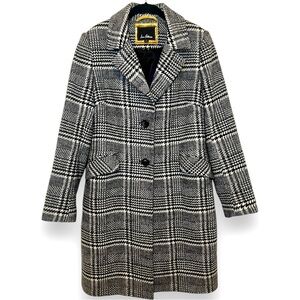 Sam Edelman Women’s Plaid Long Pea Coat Overcoat Medium